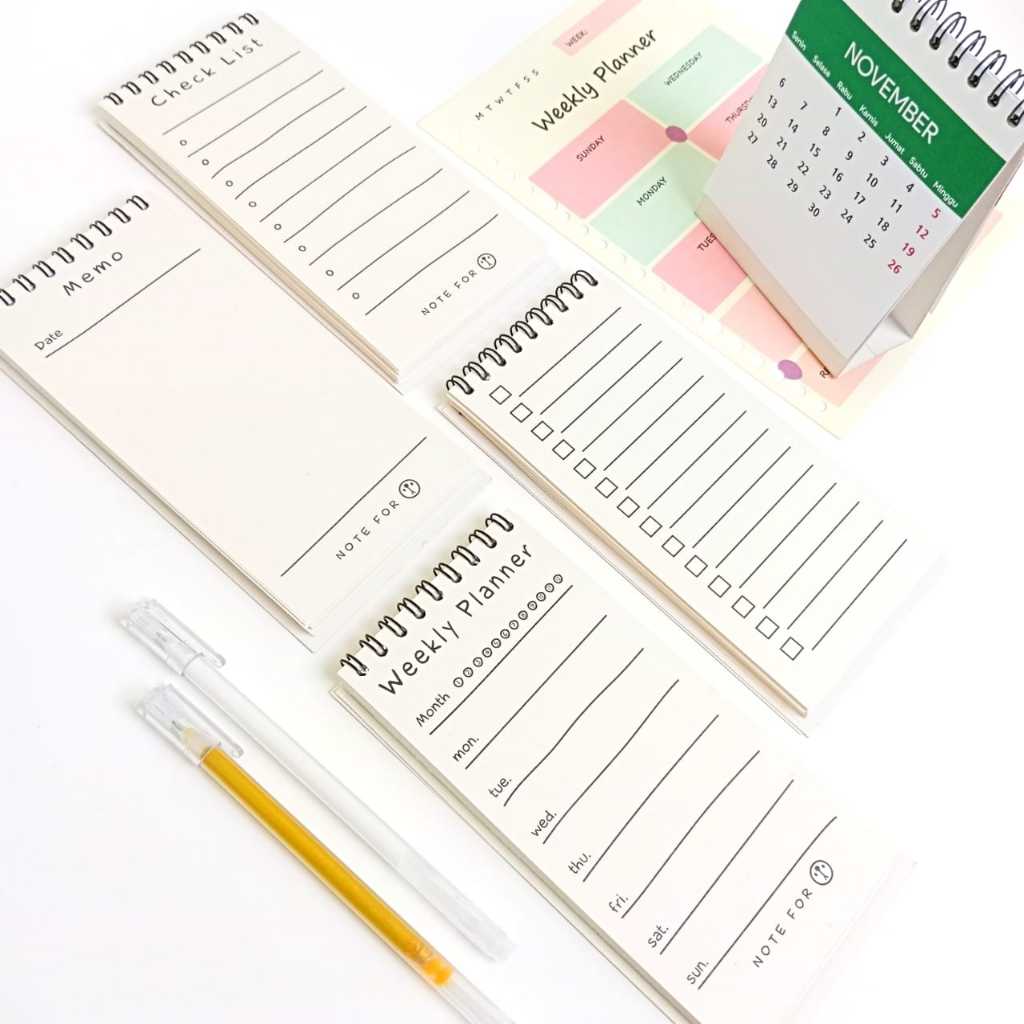 

Buku Catatan Mini Weekly Planner / Check List / Memo / To Do List / Notebook Agenda Murah Bahan Book Paper Ukuran (8 x 15 cm)