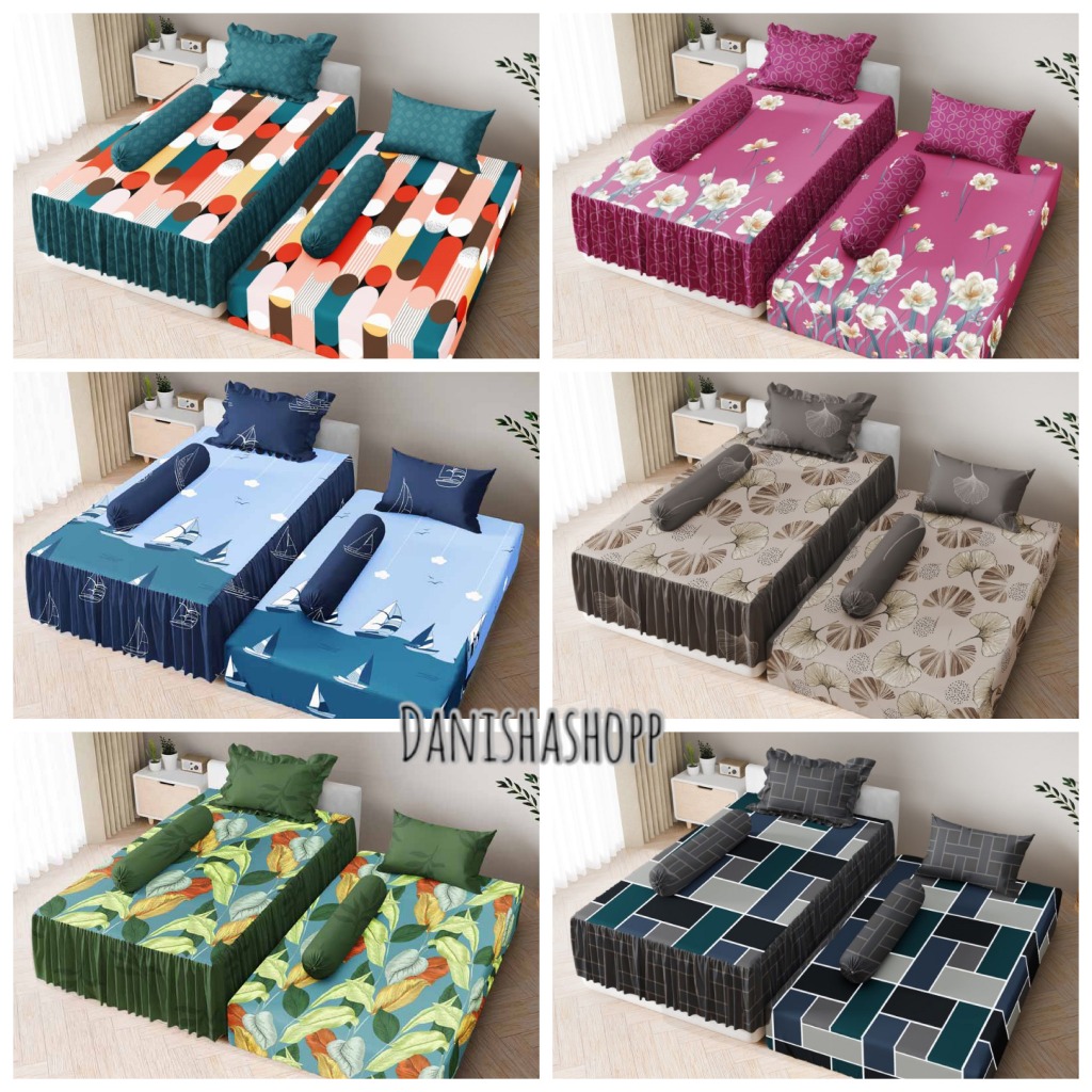 Sprei Duo 2 in 1 sprei bed sorong Kintakun / sprei bed dorong anak / ervina, adara, laras, rayhan