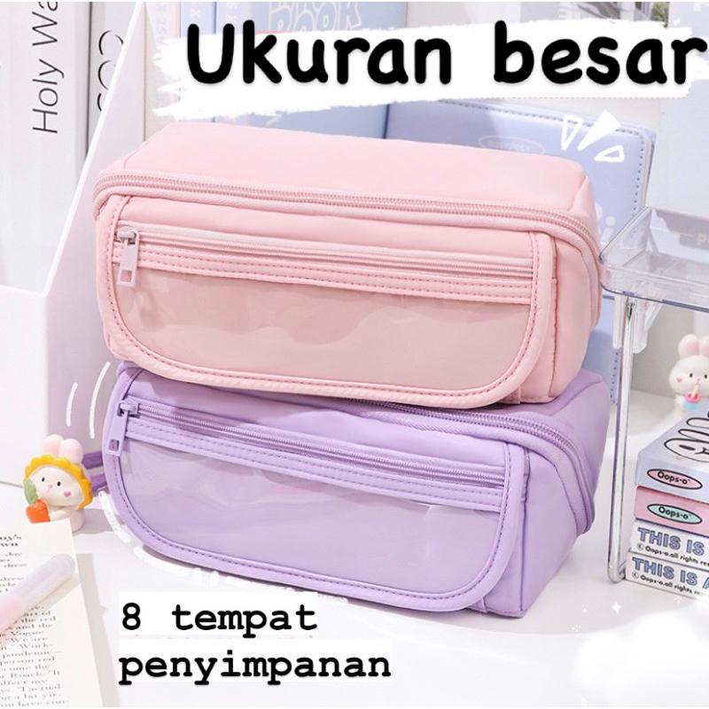 

kotak pensil banyak sekat ukuran besar bahan premium anti air