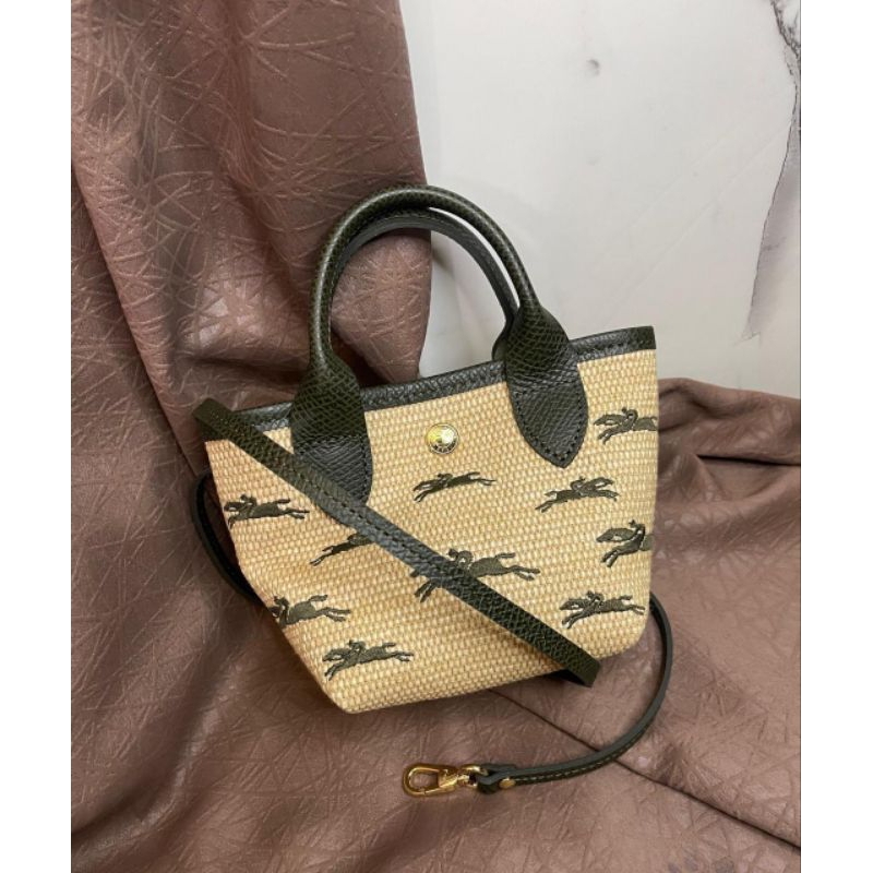 Ready Lc XS Le Pliage Panier Basket Bag in Khaki  13.5cm x 12cm x 9cm