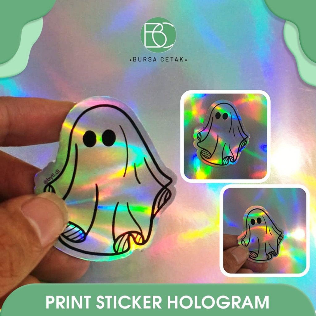 

BURSA CETAK - Sticker Hologram Custom / Stiker Rainbow Label Kemasan Botol Thankyou Segel Pelangi