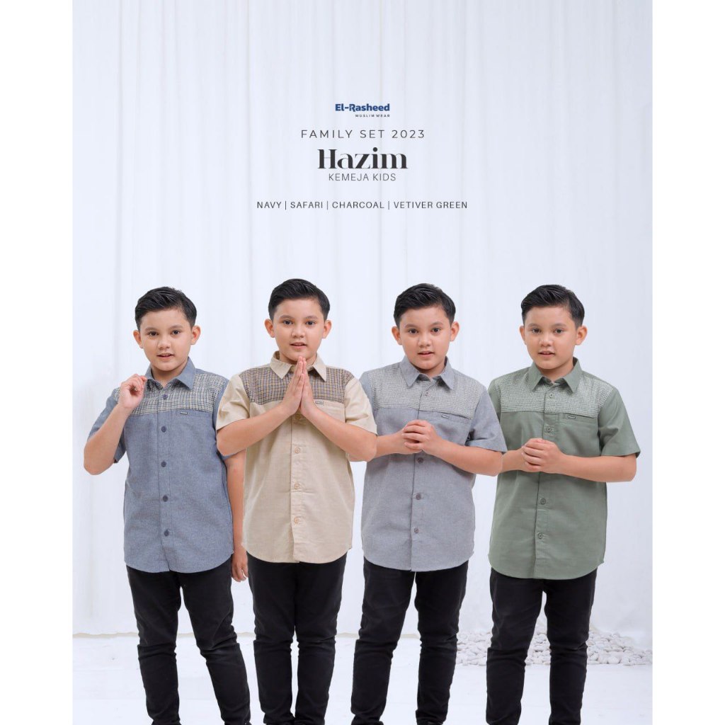 YASMEERA | EL RASHEED - Kemeja Hazim Kids | Kemeja Hazim Anak Bahan Katun By EL RASHEED