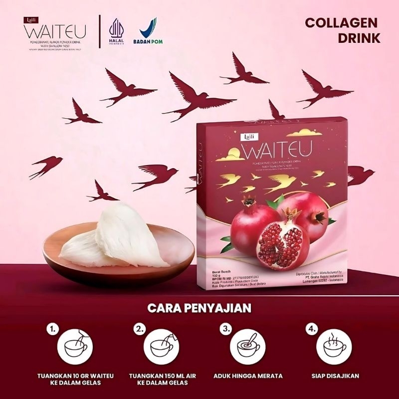 LAILI WAITEU  COLLAGEN KEMASAN BARU 100% ORIGINAL EXP MARET 2026 MINUMAN TINGGI KOLAGEN UNTUK KECANT