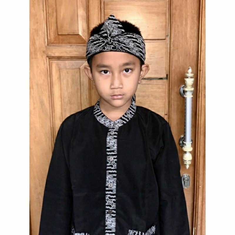 Setelan Pangsi Bestway Anak Batik Hitam (Gratis Ikat Kepala)