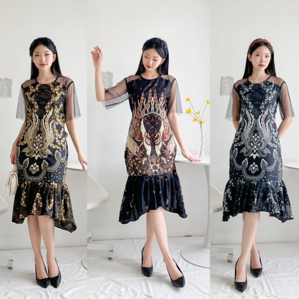 TERBARU - MERMAID DRESS BATIK KARTIKA - LI12 - DRESS PESTA - DRESS KONDANGAN - DRESS BATIK MODERN - 
