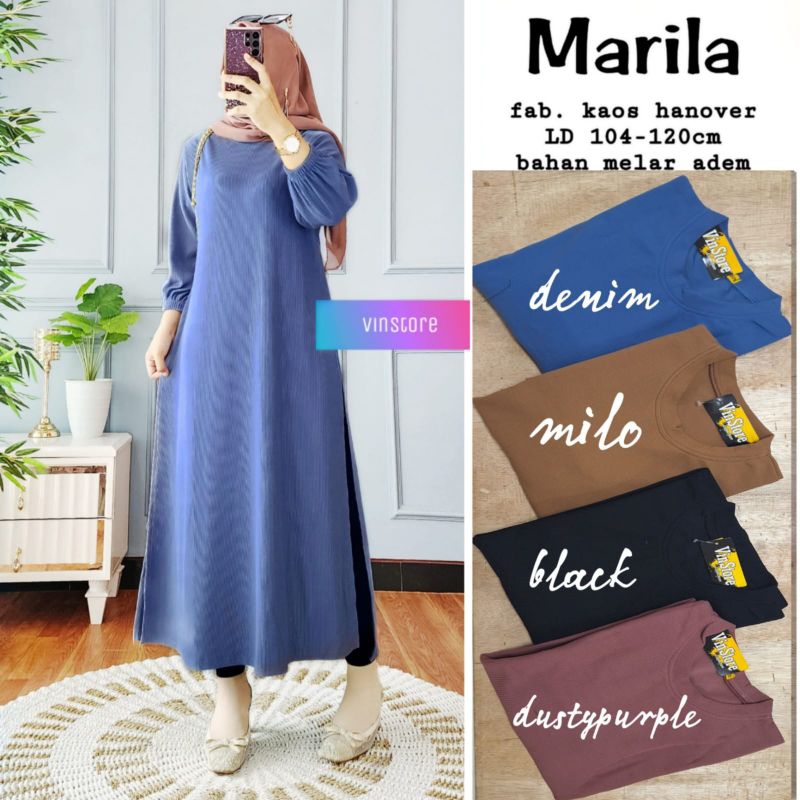 MARILA LONG TUNIK KAOS HANOVER PREMIUM // ORI BY VINSTORE