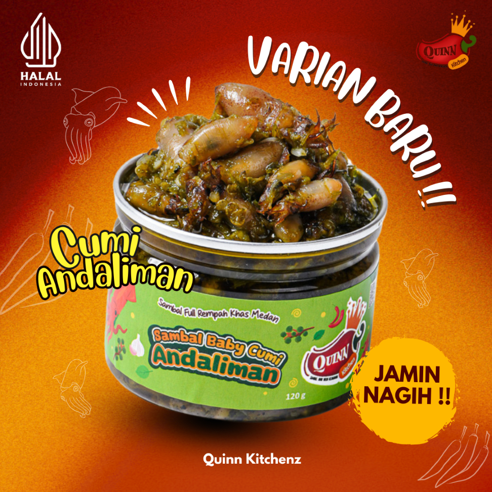 

QUINN of Spicy Baby Cumi Andaliman 150g - Sambal Pedas by Kitchen Medan