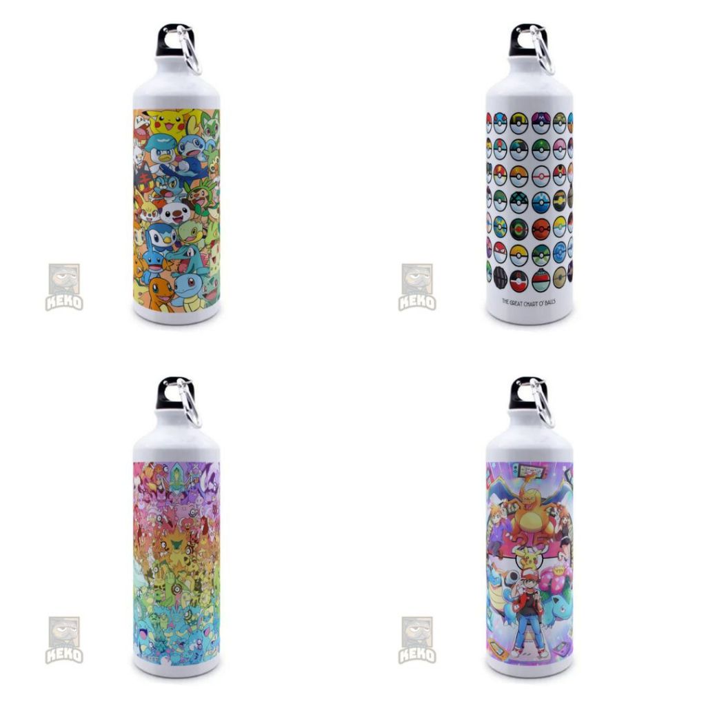 Botol Sport Pokemon Eve Pika Charmender Togeppi Snorlax Pattern Collage new 2024