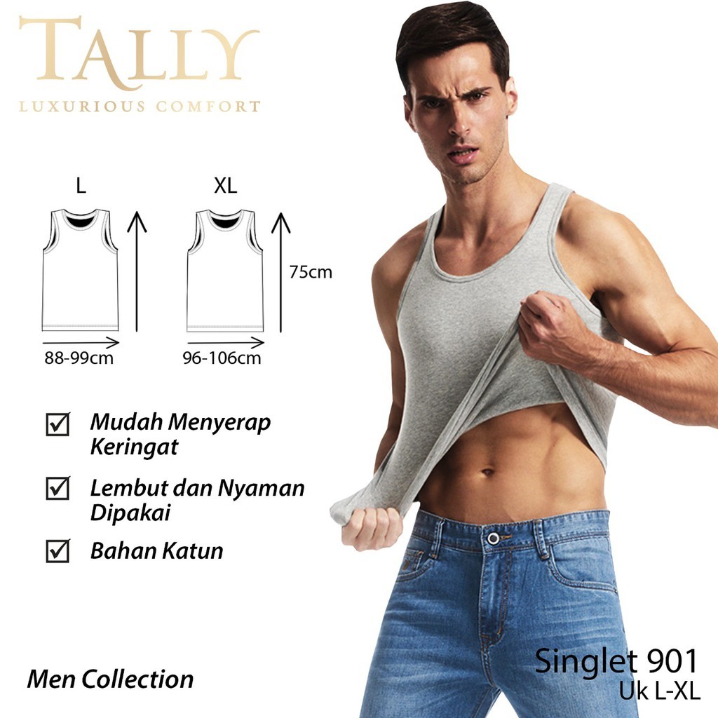 SINGLET LAKI / COWOK TALLY 901 BAHAN SUPER LEMBUT TALLY MAN 901 - Kaos Singlet Pria Bahan Katun Lemb