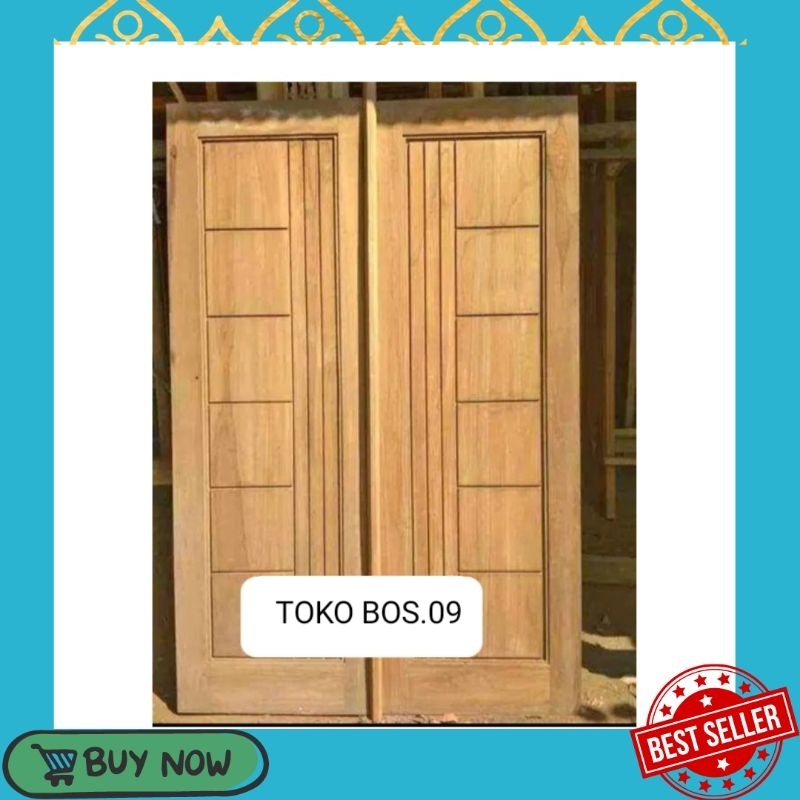 Redy Stok Daun Pintu Tarung Minimalis Kayu Mahoni Perhutani