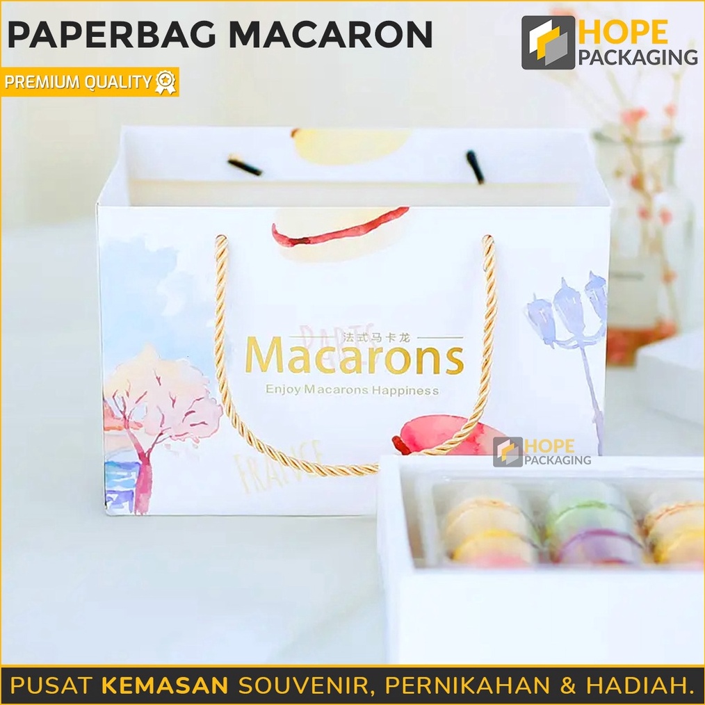 

DISCOUNT Papar Bag Macaroon Size 232 x 145 x 15 cm Kantong Hadiah Tas Jinjing Hampers Macaroon Gift Box Tas Hadiah Paper Bag Kue Macaroon