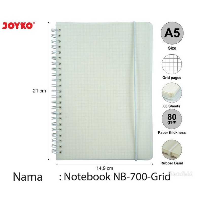 

BERKAH SHOPEE Joyko Notebook A5 Spiral transparan NB7 ruled dotted grid plain