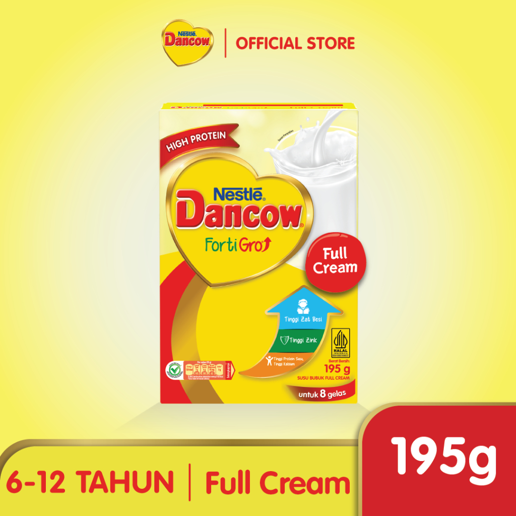 

DANCOW FortiGro FULL CREAM 195GR - Susu Bubuk Milk Powder 195gr