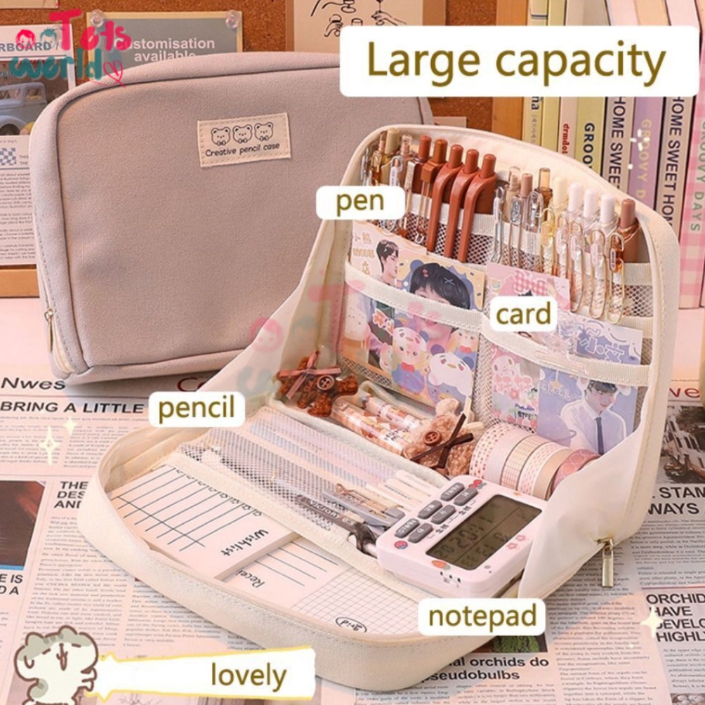 

KODE Q59I Tempat pensil alat tulis Kreatif multifungsi tas perlengkapan kantor dan anak sekolah kotak pensil perlengkapan kantor stationary bag