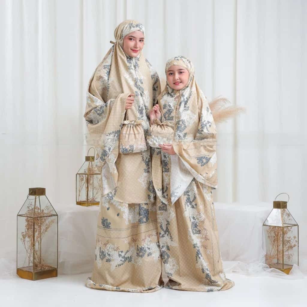 MUKENA COUPLE AMANDA GRACIA 2 IN 1 DEWASA DAN ANAK TANGGUNG KATUN MICRO FREE TAS SERUT BEST SELLER