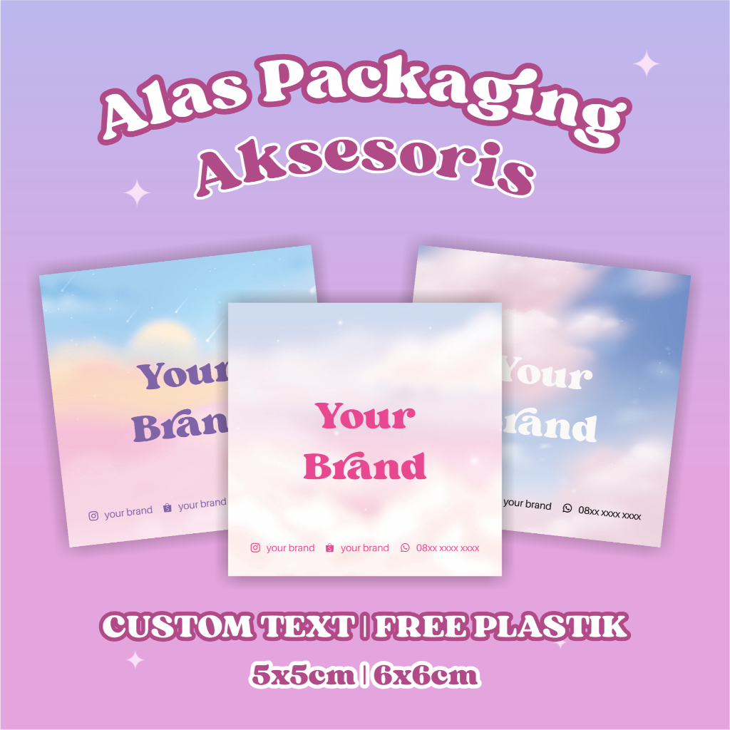 

[FREE PLASTIK] 5x5cm 6x6cm Alas Packaging Tema Gradient Awan Pastel | Alas Packaging Gelang | Alas Packaging Kalung | Alas Packaging Cincin | Alas Packaging Aksesoris