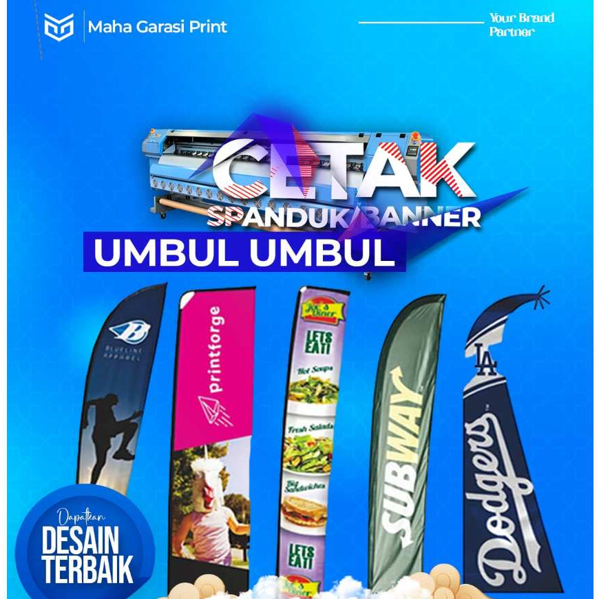 Cetak Bendera/Umbul-Umbul Bahan Satin Custom