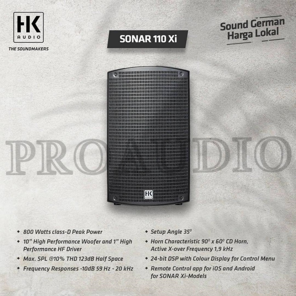 SPEAKER AKTIF HK AUDIO SONAR 110XI ORIGINAL / SPEAKER AKTIF SONAR 110 XI 800 WATTS - HARGA SATUAN