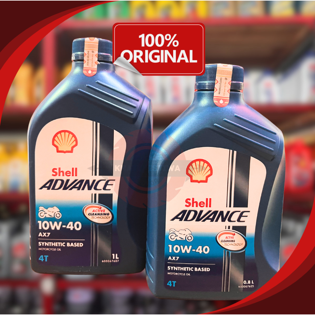 OLI SHELL AX7 AX 7 0.8 LITER 0,8 LITER AX7 1 LITER 10W-40 ORIGINAL MURAH
