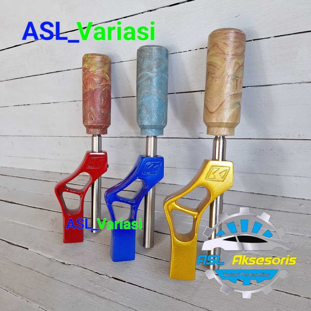 Shift Knob Ekstender Mobil Set Tuas Persneling Burn Tip Blue Alumunium tuas kepala knop knob + tiang