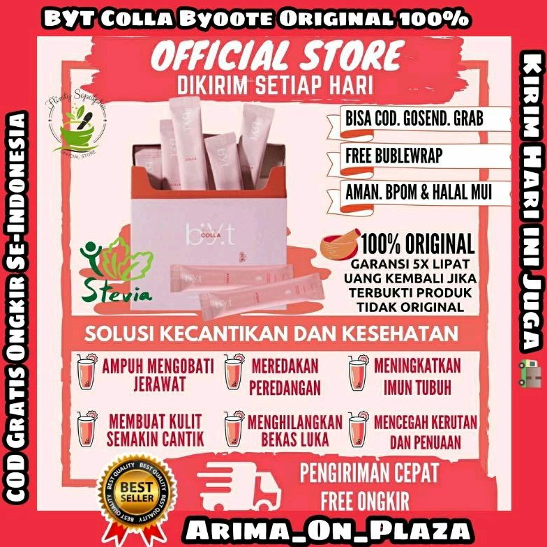 BYT COLLA Byoote Collagen 1 Box Isi 16 Byotee Byote Kolagen Tripeptide Premium Ampuh Aman Halal BPOM