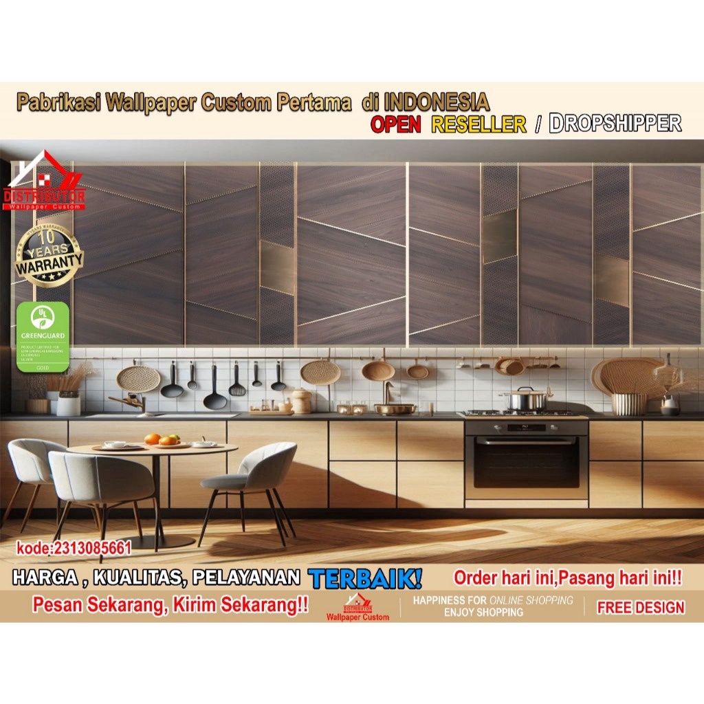 Wallpaper Custom 3D Motif | Wallpaper Abstrak | Wallpaper Custom Gambar | Wallpaper Kitchen | Wallpa