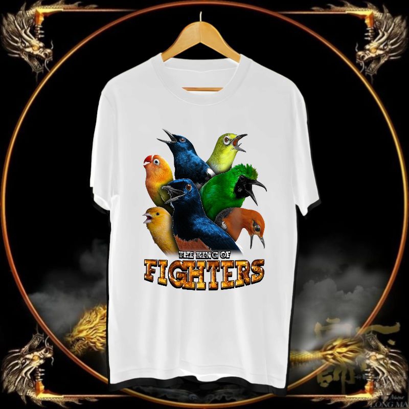 KAOS DISTRO KAOS ATASAN T-SHIRT COWOK GAMBAR BURUNG FIGHTERS KUNING UKURAN JUMBO MOTIF DTF