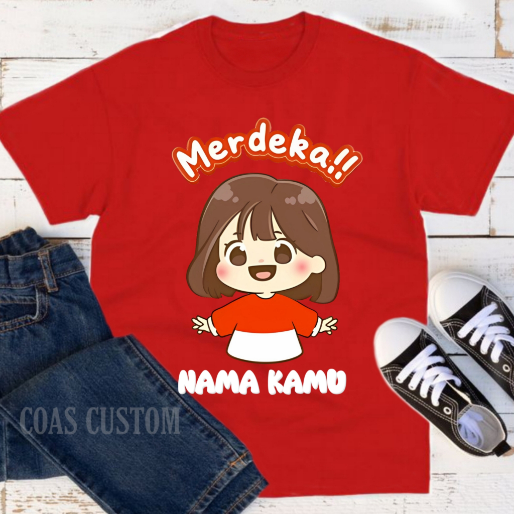 BAJU KAOS ANAK 17 AGUSTUSAN GRATIS SABLON NAMA