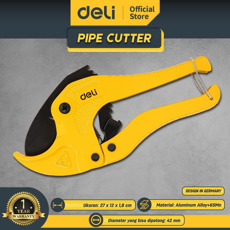 

Deli Pipe Cutter / Gunting Pipa 42 Mm Alumunium + Baja EDL350042