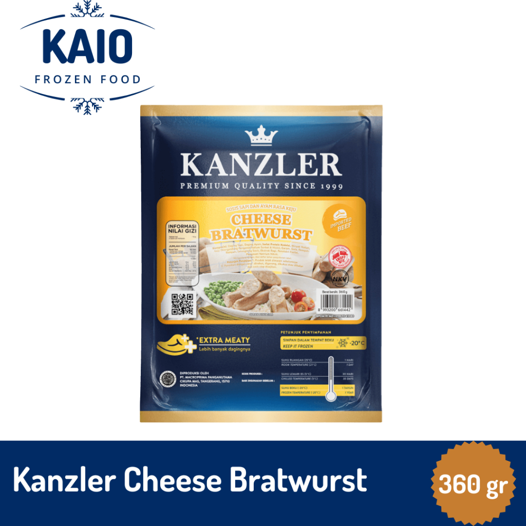 

Kanzler Cheese Bratwurst 360 gr
