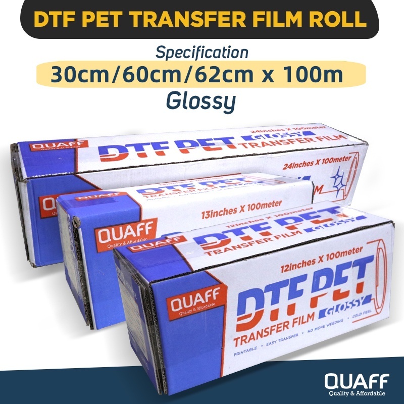 

Kertas Pet Film DTF Roll Film DTF 30cm/ 60cm/ 62cm (100meter) - Premium Heat Transfer Film