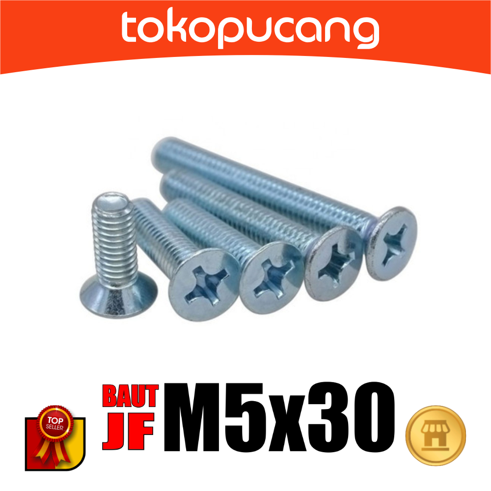 100pcs Baut JF M5X30 mm Baut Obeng Plus M5x30mm Baut Plus M5 x 30mm