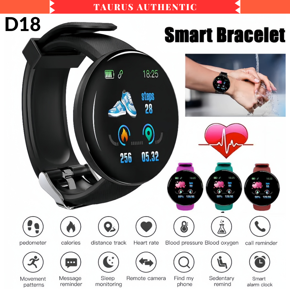 Jam Tangan Hp Pintar Android Digital Smartwatch D18 Imo Anak Pria Wanita Dewasa Sport Bluetooth Noti