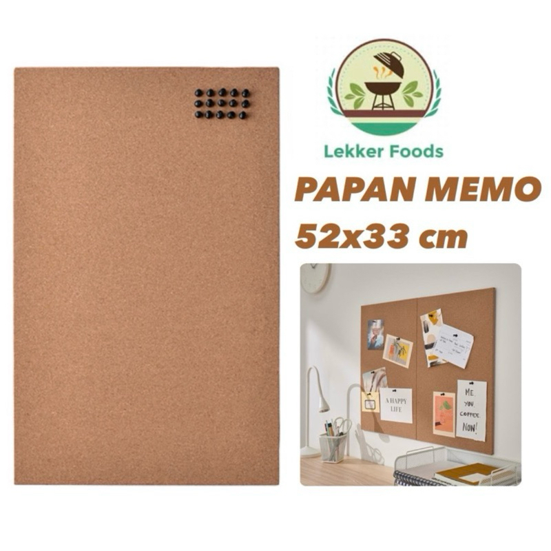 

Papan Memo Dinding Bahan Gabus Flonsa 52x33 cm