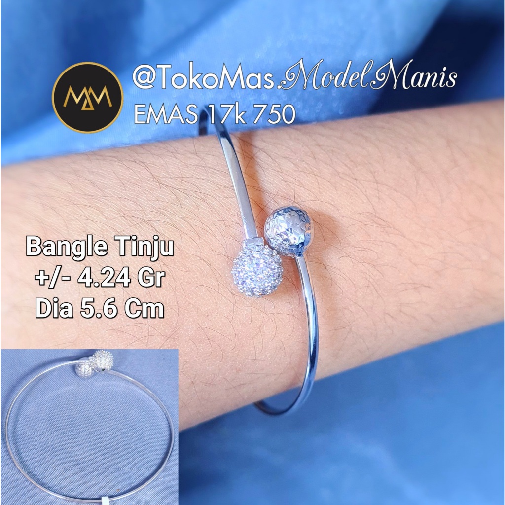Gelang Tinju Bola Ukir Emas Rosegold 750 kadar 17k