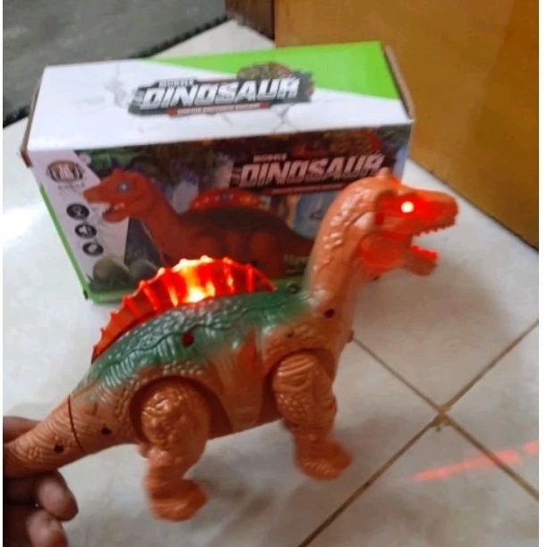 Mainan Dino dinosaurus jalan bisa bunyi dan nyala