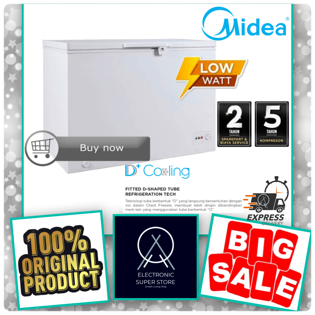 CHEST FREEZER MIDEA HS 543CK HS-543CK 543CK 450L MULTI COOLING FREEZER BOX 2in1 FUNCTION CHEST FREEZ