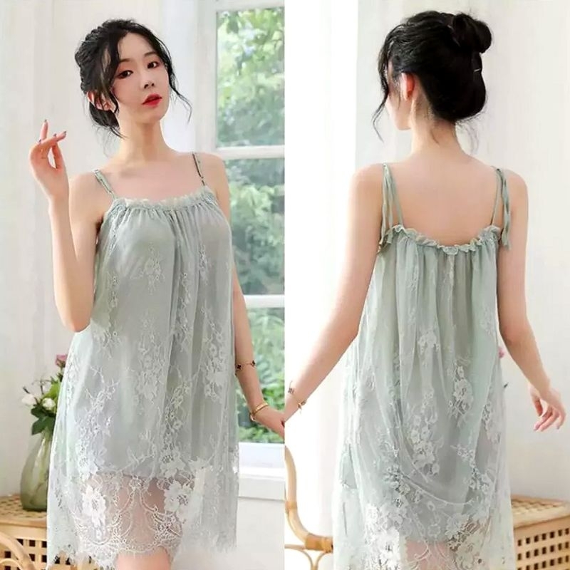 Lingerie Sexy Dress Set Dewasa / Lingerie Sexy Jumbo Ld130cm / Lingerie Baju Dress Brukat Premium / 