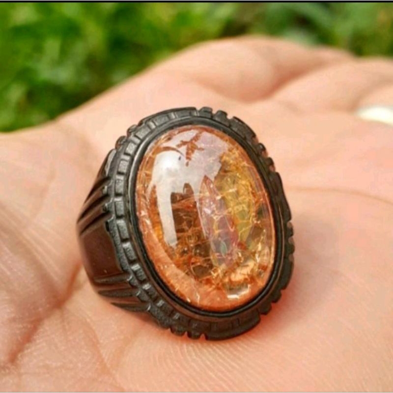 cincin batu yakut pecah seribu ring blacktitanium
