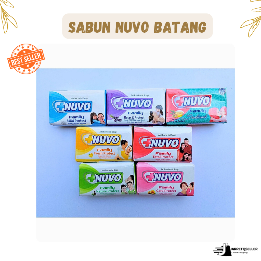 🆕 Sabun Batang Nuvo 6×72gr Free Box || Sabun Mandi Nuvo Varian Random || free tepak || Sabun Badan