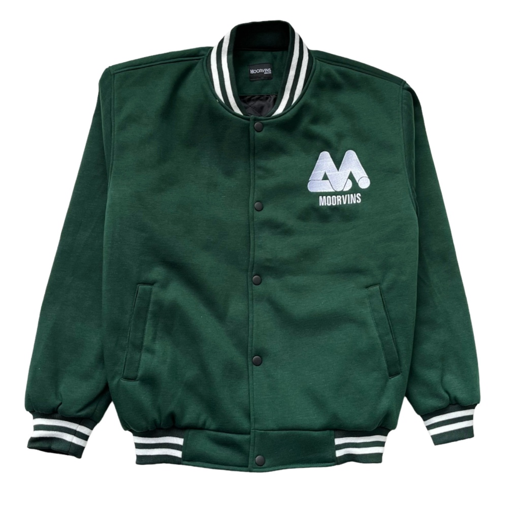 sholva jaket varsity baseball iron green
