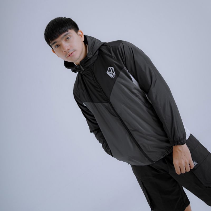 Jaket Parasut Pria Wanita Windbreaker NGK Colour Block  Waterproof