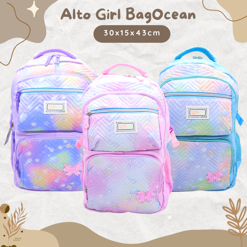 Tas Sekolah Silver Girl MURAH / Tas Laptop Silver Girl Motif Zipper / Ransel Laptop SilverGirl BARU 