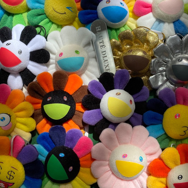 KODE K72J MURAKAMI FLOWERS PLUSH KEYCHAIN  CHARM BAG