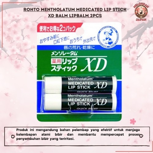 Rohto Mentholatum Medicated Lip Stick XD Balm Lipbalm 2PCS