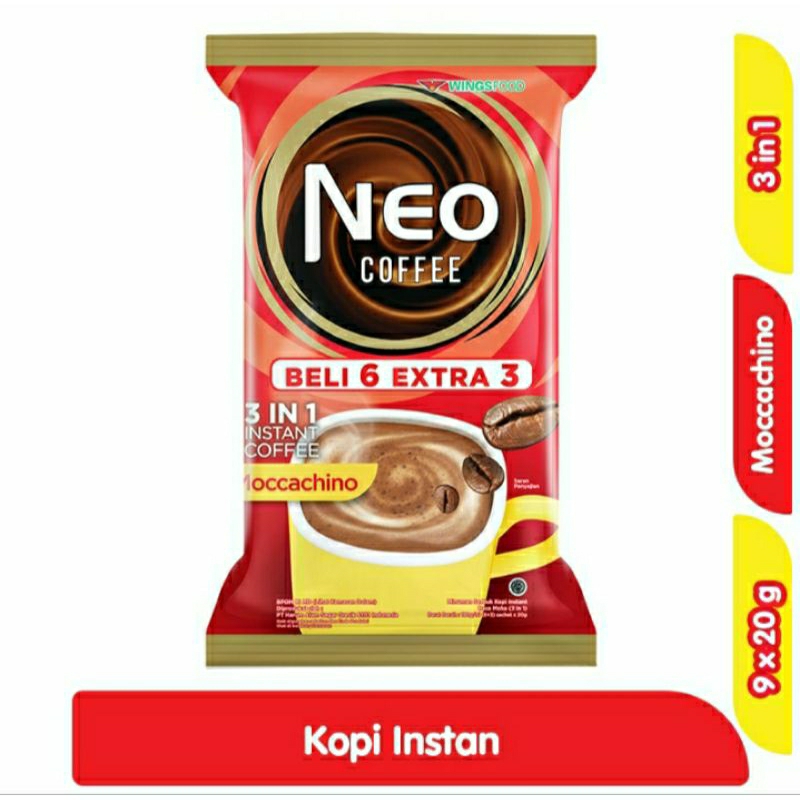 

Neo Coffe Kopi Moccachino 3 in 1 Sachet 9 x 20 g