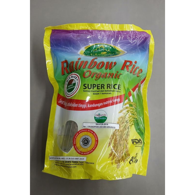 

Beras Organic Pelangi HOTEL Organic Rainbow Rice 800g - HK, HM, LM