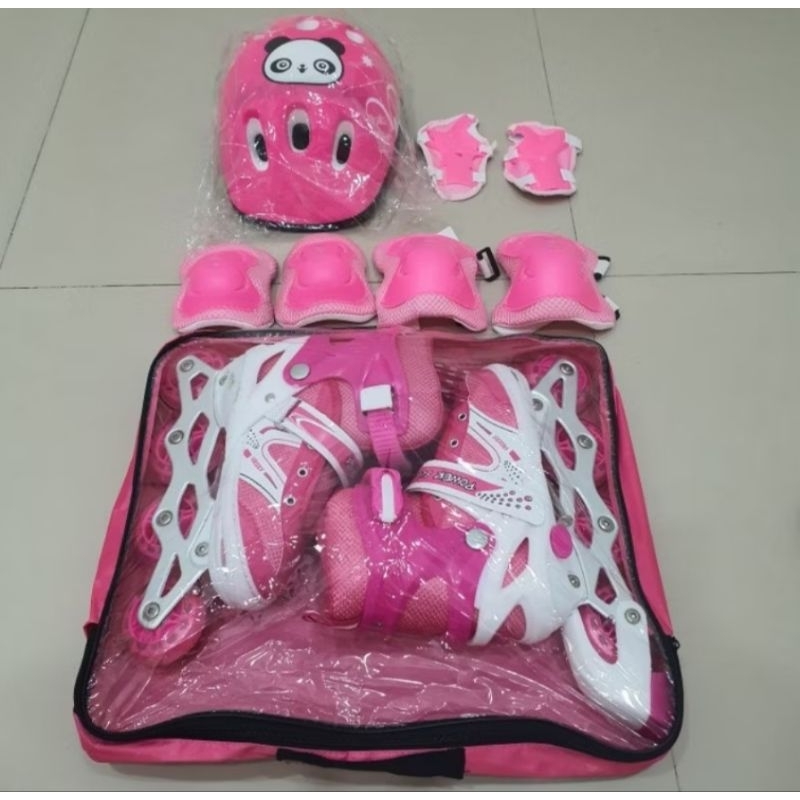 PRELOVED SEPATU RODA ANAK PEREMPUAN/INLINE SKATE POWER/SEPATU RODA PINK