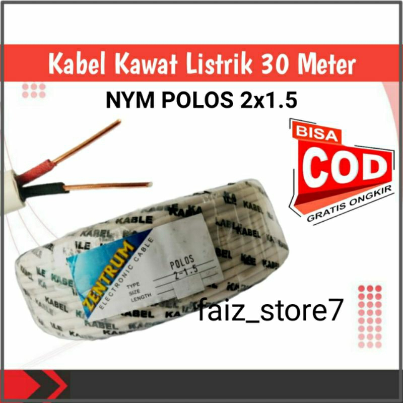 Zentrum Kabel Instalasi Listrik NYM 2x1.5 30 Meter