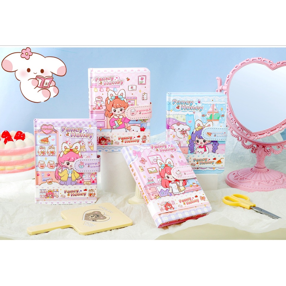 

TERBARU Fancy Honey Art Design Notebook Magnet Hardcover Fullcolor Pages halaman notepad